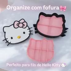 Porta Joias Hello Kitty com Divisórias / Organizador de Acessórios Fofo e Decorativo