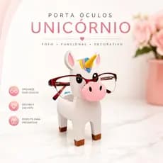 Porta Óculos Unicórnio | Suporte para Óculos Fofo Decorativo Organizador de Mesa