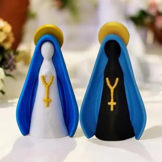 Estátua Minimalista Nossa Senhora Aparecida /Símbolo de fé, esperança, proteção maternal /14cm