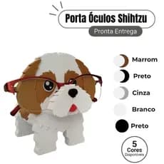 Shih Tzu Suporte Porta Óculos Cachorrinho Pet Várias Cores Lindo Organizador Mesa