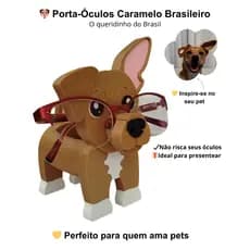 Cachorrinho Caramelo Brasileiro Porta Óculos Temático Decoração Presente Criativo