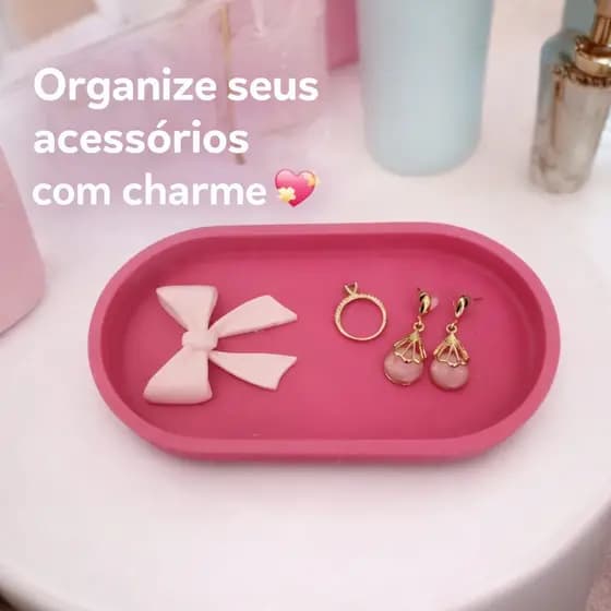 Laço Elegante Porta Joias Organizador de Anéis Brincos Acessórios