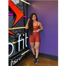 Conjunto de Academia/CrossFit Feminino Fitness/ Meia Coxa top short Cintura alta Zero Transparência
