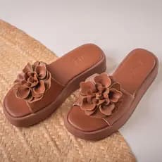 Anabela Flor Plataforma Feminina Slide Leve Macio Antiderrapante Confortável Moda Casual Verão Tendencia
