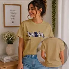 Camiseta Feminina Gatinhos Cute 100% Algodão Estampada Casual Manga Curta Aesthetic Kawaii Premium