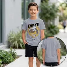 Camiseta Infantil Kung Fu Panda Po 100% Algodão Menino Estampada Casual Manga Curta