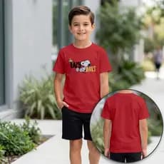 Camiseta Infantil Snoopy Lazy Days 100% Algodão Menino Estampada Casual Manga Curta