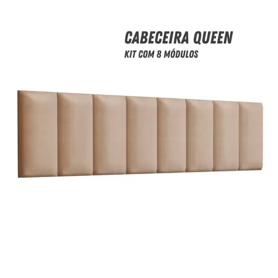 Cabeceira Casal Queen Kit Com 8 Módulos 160x45cm - Módulo Auto Adesivo Cores