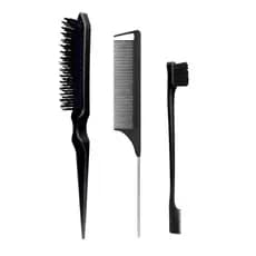 Conjunto De Escova De Cabelo 3 Peças Com Pente De Cauda De Mouse-Adição Perfeita À Rotina De Cuidados O-LQ