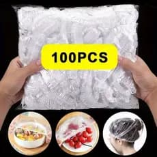 Tampas De Plástico Descartável Com 100 Peças Para Alimento