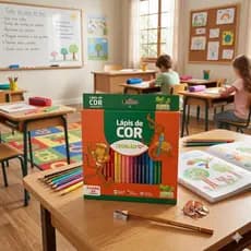Lápis de Cor Caixa com 24 Cores Eco Escolar Sextavado Leo&Leo