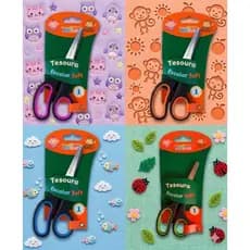 Tesoura Emborrachada Soft Multiuso Escolar 13,5cm Leo&leo