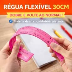 Kit 3 Régua Flexível 30cm Colorida Escolar - Leo&Leo