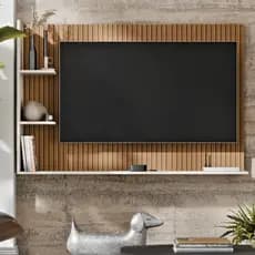 Painel Suspenso TV 50 Polegadas Smart Prateleiras Moderno Berlim Sala de Estar