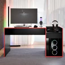 Mesa Escrivaninha Gamer 1 Gaveta com Nicho Moderna Quarto Para Computador Eros