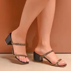 Salto de Brilho Feminino Super Confortável Strass - Envio Imediato
