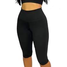 Bermuda Feminina Cós Alto Suplex Longa Lisa Moda Fitness Academia Ciclista Bermuda Leggin MAYU MODAS