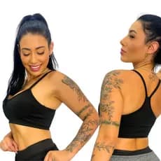 Kit 2 Top Fitness Nadador Feminino Alça Fina Alcinha Academia MAYU Top Básico para malhar Costa Nua