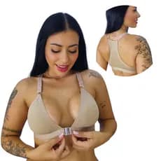 Sutiã Nadador Reforçado Alça Larga Sem Bojo Microfibra Fecho Frontal MAYU Comum e Plus Size Academia