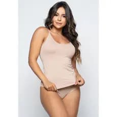 Camiseta Segunda Pele Básica Alça Fina POLIAMIDA MAYU Regata Blusa Blusinha Lisa Alcinha Modeladora