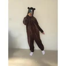 macacão micro soft fleece brilha no escuro feminino e masculino unissex com capuz c/orelhas e zíper