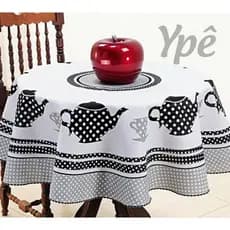 Toalha De Mesa Redonda Estampada Cozinha 140 x 140 CM