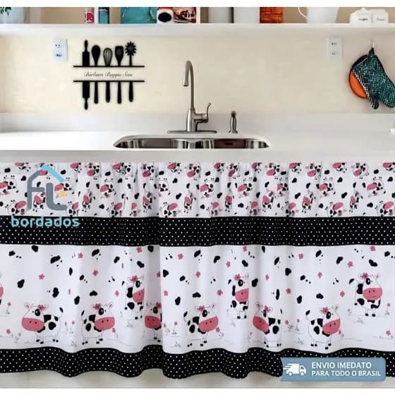 Cortina De Pia De Cozinha Estampada - Preço De Fábrica