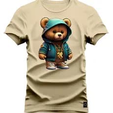 Camiseta Camisa Tshirt Premium Estampada Ursinho De Capuz Masculina Promoção