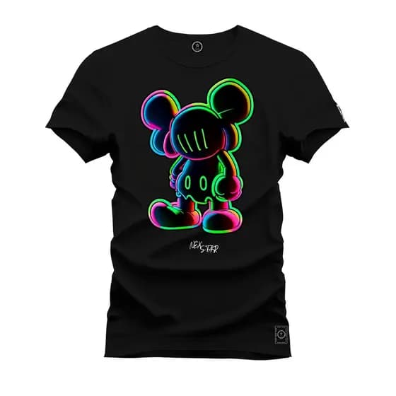 Camiseta tshirt p ao gg Rato Neon Colorido Várias Cores