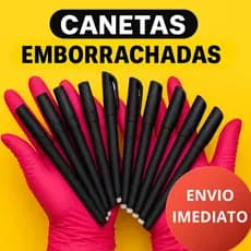 Kit 12 Caneta Em Gel Antiderrapante 0,5mm - Cor Preta