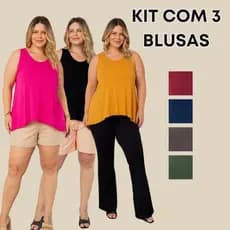 Kit 3 Regatas G1 G2 G3 Viscolycra Leve Confortável