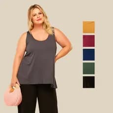 Regata Feminina Plus Size G1 Ao G3 Casual Elegante