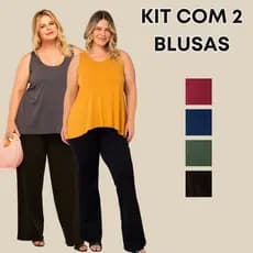 Kit 2 Regata Plus Size Soltinha Elegante G1 Ao G3