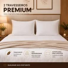 Travesseiro Premium Antialérgicos Super Macios Enchimento Siliconado Hotel C/ 2 Peças