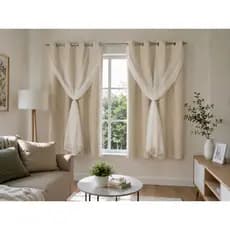 Cortina Blackout c/ Voil 100% Corta Luz 2,20m x1,30m Cores Variadas Cortina Sala Quarto