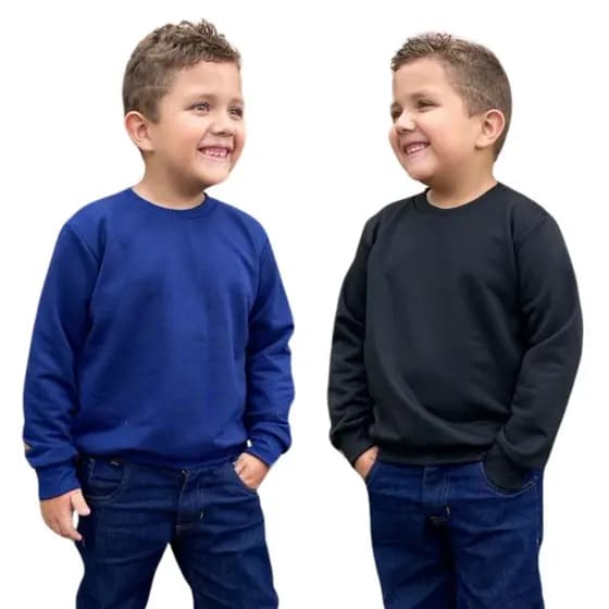 Kit 2 Blusas Manga Longa Moletom Moletinho Infantil Menino Segunda Pele