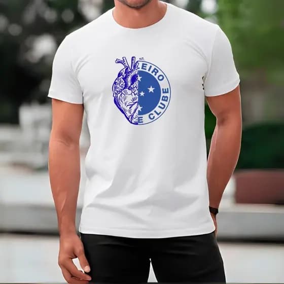 Camisa Do Cruzeiro Coraçao Azul Camiseta masculina Do Cabuloso