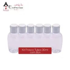 Kit Frasco Tulipa 30ml com Tampa Flip Top 6 unidades