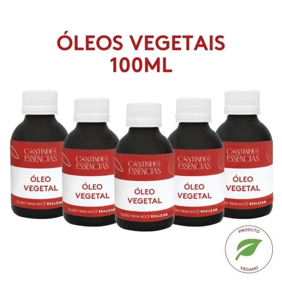 Óleo vegetal 100% Puro - 100ml. Usar em massagem, cremes, sabonetes e cosméticos em geral.