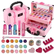 Kit De Maquiagem Infantil Lavável Portátil Conjunto Para Meninas