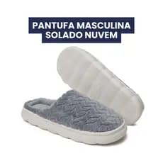 Pantufa Masculina Solado Nuvem Ultra Conforto Antiderrapante Peluciada Macia Premium