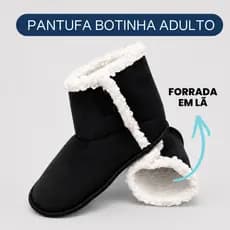 Pantufa Botinha Adulto Masculina Feminina Unissex Inverno Forrada Peluciada Solado Antiderrapante
