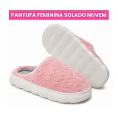 Pantufa Feminina Solado Nuvem Antiderrapante Confortavel Inverno Macia Quentinha