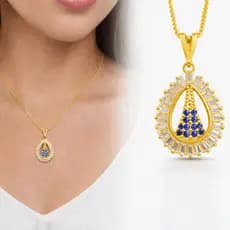 Colar Nossa Senhora Crevejada Brilhante Dourado
