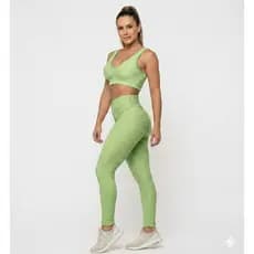 Conjunto Tulipa brocado de academia alto relevo bolha Viveza Fitness ,cós alto ,top bojo removível, empina bumbum
