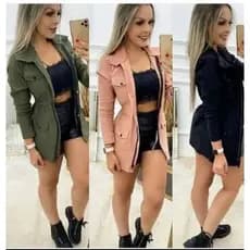 PARKA Casaco Feminino Bengaline Sobretudo Jaqueta de Frio Moda Blogueira