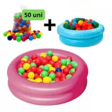 Piscina de Bolinhas Inflável Infantil 60 cm 28 Litros + 50 Bolinhas Coloridas Criança Bebê Jardim Praia