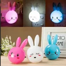 Mini Luminária Luz Led Infantil Coelhinho Ursinho Abajur De Tomada Para Quarto Led Infantil Colorida Quarto Bebê Noturna