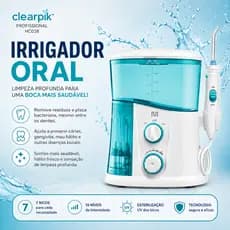 Irrigador Oral Clearpik Profissional Portátil 1000ml Bivolt Multi Saúde - HC038