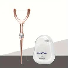 Conjunto De Fio Dental De Aço Inoxidável Com Palhetas Substituíveis-Kit Portátil De Cuidados Bucais Em Caixa De PVC , Inclui Escova De Dentes E Porta Pasta